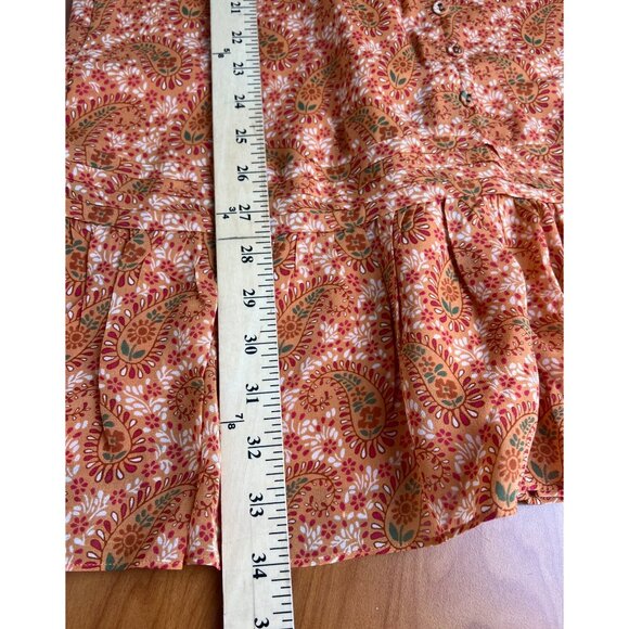 Joie Bree Caramel Multi Paisley Print Mini Silk Dress Size 4 - Picture 7 of 16